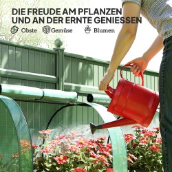 Kasvutunneli tomaateille, teräsrunko ja PE-muovikate, 395 x 100 x 80 cm, vihreä