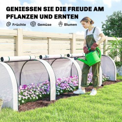 Kasvutunneli talvikäyttöön teräsrungolla 395 x 100 x 80 cm, valkoinen muovipeite