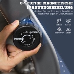 Vaaka-asentoinen kuntopyörä senioreille, magneettivastus 8 tasoa, LCD-näyttö, harmaa/hopea