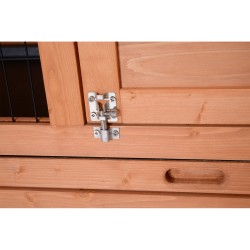 Kanin häkki ja pieneläinkoppi puuta 2 tasoa 136,4 x 50 x 93 cm oranssi ulko- ja sisäkäyttöön