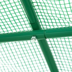 Kasvihuone teräsrunko PE-kangas 245 x 200 x 198 cm vihreä, ovi ja 4 ikkunaa