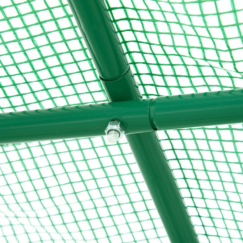 Kasvihuone teräsrunko PE-kangas 245 x 200 x 198 cm vihreä, ovi ja 4 ikkunaa