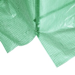 Kasvihuone teräsrunko PE-kangas 245 x 200 x 198 cm vihreä, ovi ja 4 ikkunaa