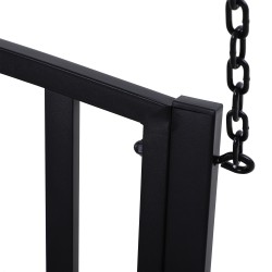 Kahden hengen ripustettava pihakeinu metalli 127 x 60 x 53 cm musta