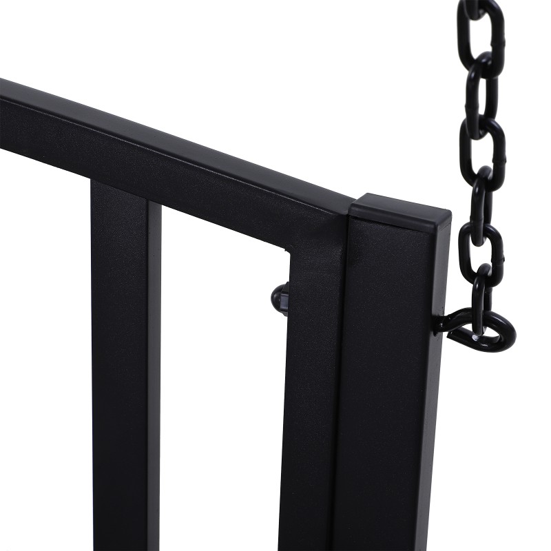 Kahden hengen ripustettava pihakeinu metalli 127 x 60 x 53 cm musta