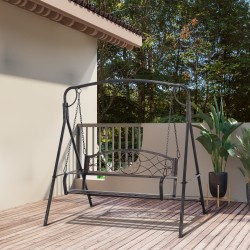 Puutarhakeinu kahdelle ulkokäyttöön, metalli, 167 x 123 x 175 cm, musta kultaisilla sävyillä