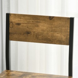 Baarikalustesetti 3 osaa, korkea pöytä ja 2 baarituolia, MDF ja metallirunko, ruskea-musta