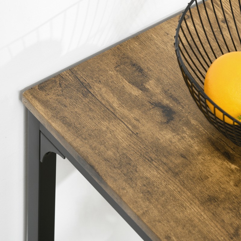 Baarikalustesetti 3 osaa, korkea pöytä ja 2 baarituolia, MDF ja metallirunko, ruskea-musta