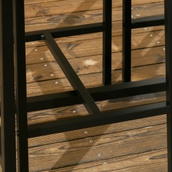 Baarikalustesetti 3 osaa, korkea pöytä ja 2 baarituolia, MDF ja metallirunko, ruskea-musta