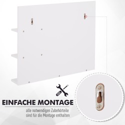 Kylpyhuoneen seinäpeili hyllyillä MDF 60 x 10 x 48 cm valkoinen