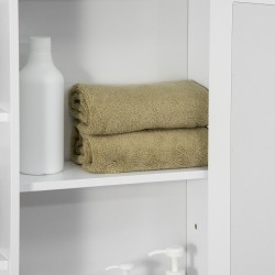 Kylpyhuoneen peilikaappi seinään, MDF, 8 lokeroa, 66 x 17 x 63 cm, valkoinen