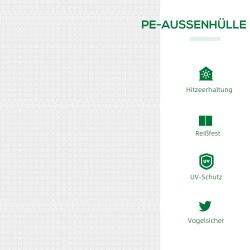 Kasvihuone tomaatille ja vihanneksille, teräsrunko ja PE-kangas, 120 x 60 x 60 cm, valkoinen