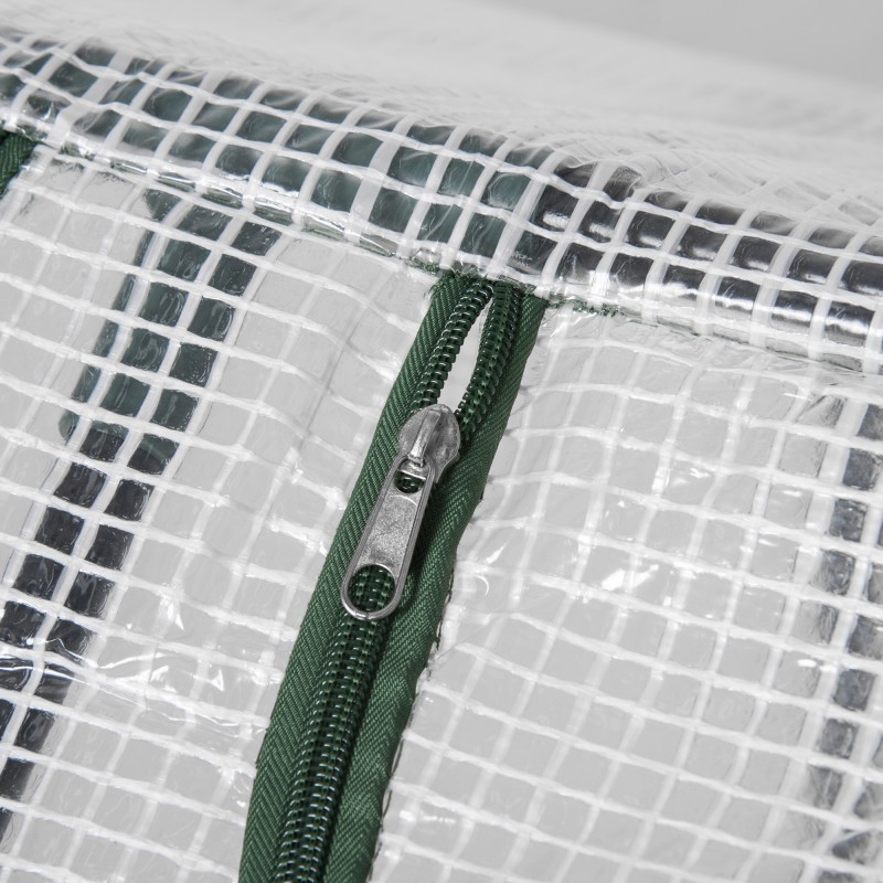 Kasvihuone tomaatille ja vihanneksille, teräsrunko ja PE-kangas, 120 x 60 x 60 cm, valkoinen