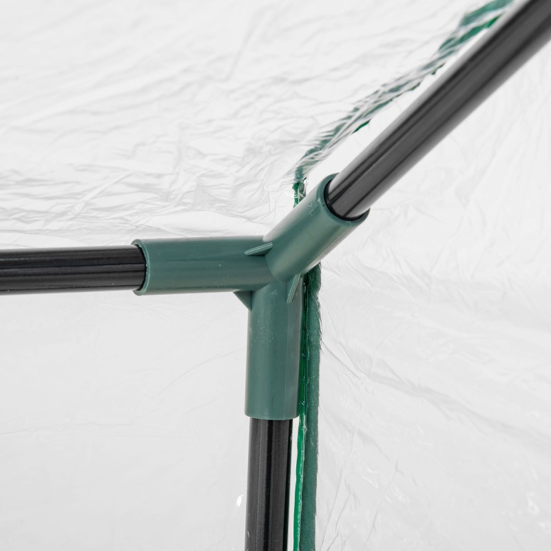 Kasviteltta parvekkeelle ja puutarhaan, PVC-muovi ja teräs, 120 x 60 x 60 cm, läpinäkyvä