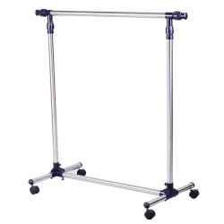 Vaaterekki pyörillä ja jarruilla säädettävä ruostumaton teräs 86 160 x 45 x 95 170 cm