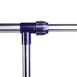 Vaaterekki pyörillä ja jarruilla, säädettävä ruostumaton teräs 86–160 x 45 x 95–170 cm