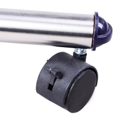 Vaaterekki pyörillä ja jarruilla, säädettävä ruostumaton teräs 86–160 x 45 x 95–170 cm