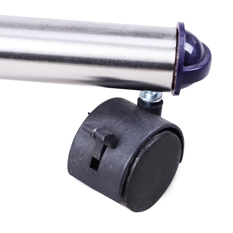 Vaaterekki pyörillä ja jarruilla, säädettävä ruostumaton teräs 86–160 x 45 x 95–170 cm