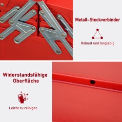 Teräksinen työkalulaatikko 3 tasoa 5 lokeroa 45 x 20 x 34,5 cm punainen