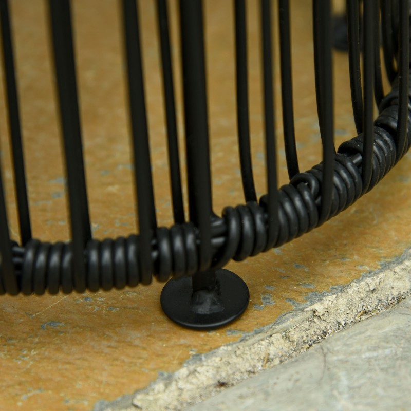 Aurinkokennolla toimiva ulkovalaisin rottinkimaisella punoksella, IP44, Ø21,5 x 61 cm, musta