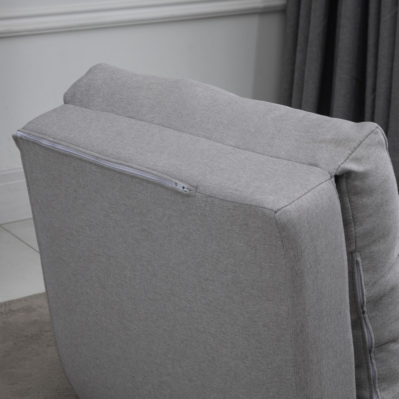 Lattiasohva ja varavuode 2-in-1, säädettävä selkänoja, 60 x 80 x 56 cm, harmaa