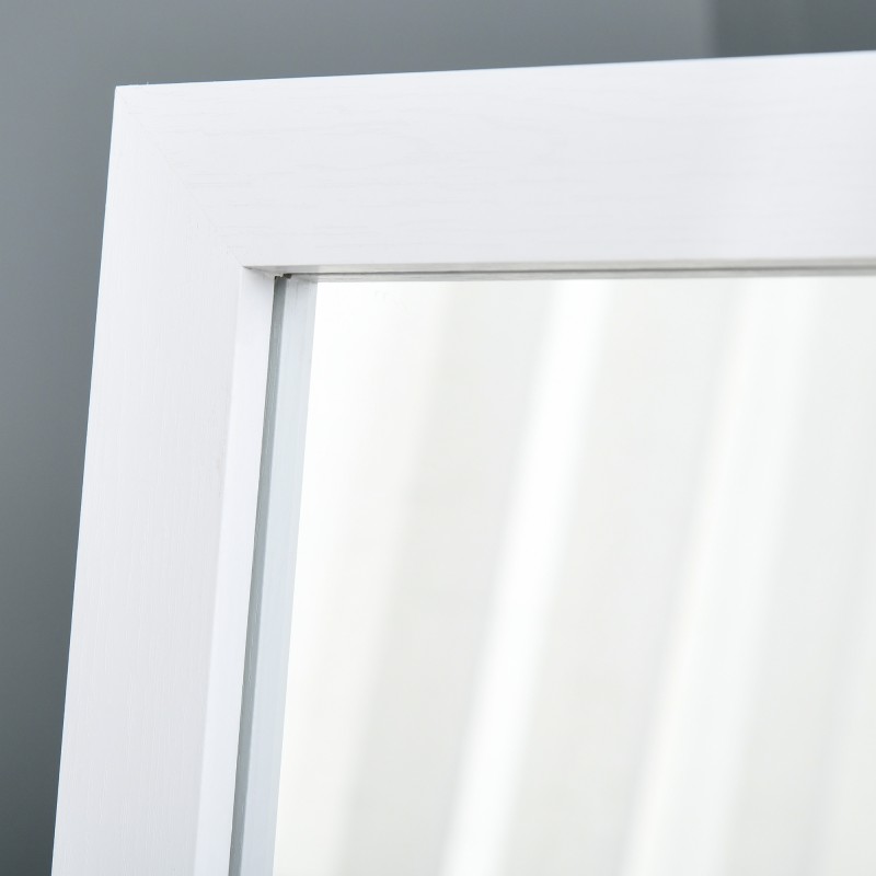 Kokovartalopeili lattia- ja seinäkiinnitys MDF-runko 37 x 37 x 154 cm valkoinen