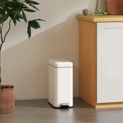 Metallinen poljinroskakori 5 L, sisäastialla, valkoinen