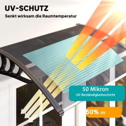 Katos ulko-ovelle ja ikkunalle, polykarbonaatti 100 x 75 x 23 cm, musta