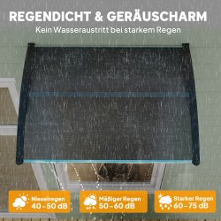 Katos ulko-ovelle ja ikkunalle, polykarbonaatti 100 x 75 x 23 cm, musta