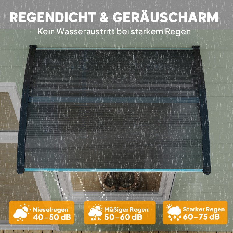 Katos ulko-ovelle ja ikkunalle, polykarbonaatti 100 x 75 x 23 cm, musta