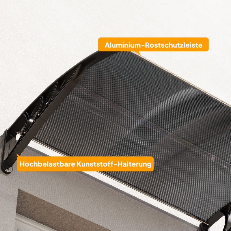 Katos ulko-ovelle ja ikkunalle, polykarbonaatti 100 x 75 x 23 cm, musta