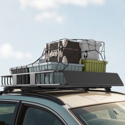 Auton kattokori metallia 162x99x16 cm säädettävä kattoteline 100 kg musta