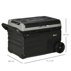 Auton kompressorijääkaappi-pakastin 40 L LED-valaistus 12/24V ja 110–240V harmaa/musta