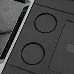 Auton kompressorijääkaappi-pakastin 40 L LED-valaistus 12/24V ja 110–240V harmaa/musta