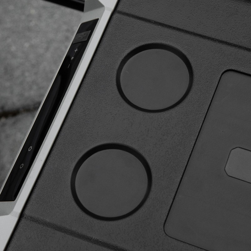 Auton kompressorijääkaappi-pakastin 40 L LED-valaistus 12/24V ja 110–240V harmaa/musta