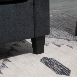 Kulmasohva käännettävällä lepotuolilla, polyesteriverhoilu, 197 x 139 x 91 cm, tummanharmaa