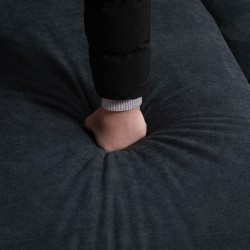 Kulmasohva käännettävällä lepotuolilla, polyesteriverhoilu, 197 x 139 x 91 cm, tummanharmaa