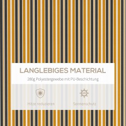 Terassimarkiisi parvekkeelle, alumiinirunko, 3,5 x 2,5 m, keltainen/harmaa