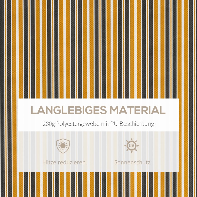 Terassimarkiisi parvekkeelle, alumiinirunko, 3,5 x 2,5 m, keltainen/harmaa