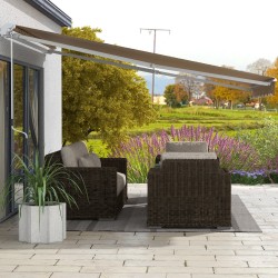 Terassimarkiisi parvekkeelle, alumiinirunko, 3,5 x 2,5 m, keltainen/harmaa