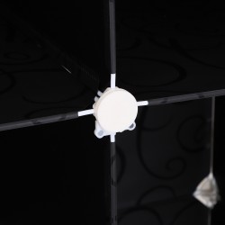 Modulaarinen vaatekaappi ja kuutiohylly, 2 vaatetankoa, 11 lokeroa, muovi/metalli, 111 x 47 x 145 cm, mustavalkoinen