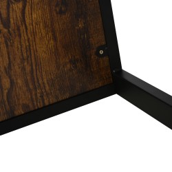 C-muotoinen sivupöytä sohvalle ja sängylle, MDF ja teräs, 40,6 x 50,8 x 64,2 cm, rustiikinruskea/musta