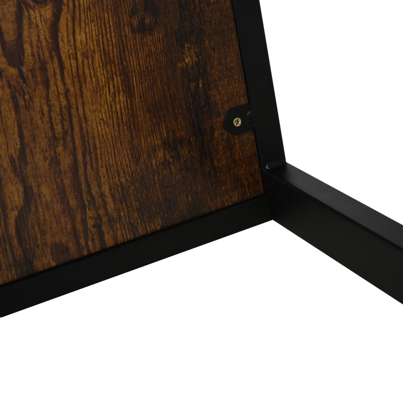 C-muotoinen sivupöytä sohvalle ja sängylle, MDF ja teräs, 40,6 x 50,8 x 64,2 cm, rustiikinruskea/musta