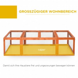 Pieneläinten ulkoaitaus kuusipuuta 180 x 90 x 48 cm oranssi avattava katto