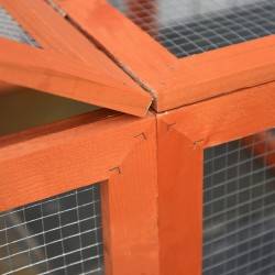 Pieneläinten ulkoaitaus kuusipuuta 180 x 90 x 48 cm oranssi avattava katto