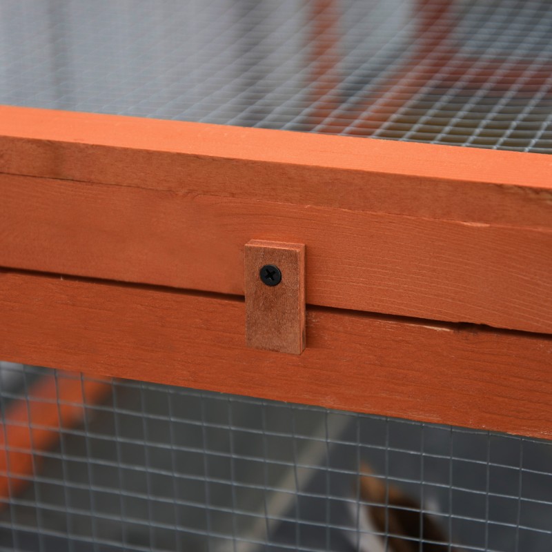 Pieneläinten ulkoaitaus kuusipuuta 180 x 90 x 48 cm oranssi avattava katto