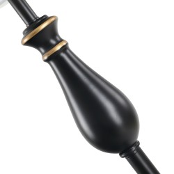 Valaisinsetti 3 osaa, 2 pöytävalaisinta ja 1 lattiavalaisin, E27-kanta, kangasvarjostin, musta/valkoinen