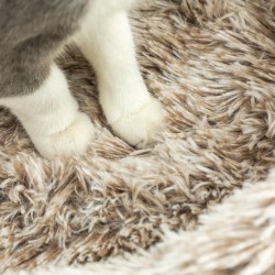 Kissan raapimapuu sisal-pylväällä ja plüšipedillä 87 cm, enintään 6 kg, ruskea-kermanvalkoinen