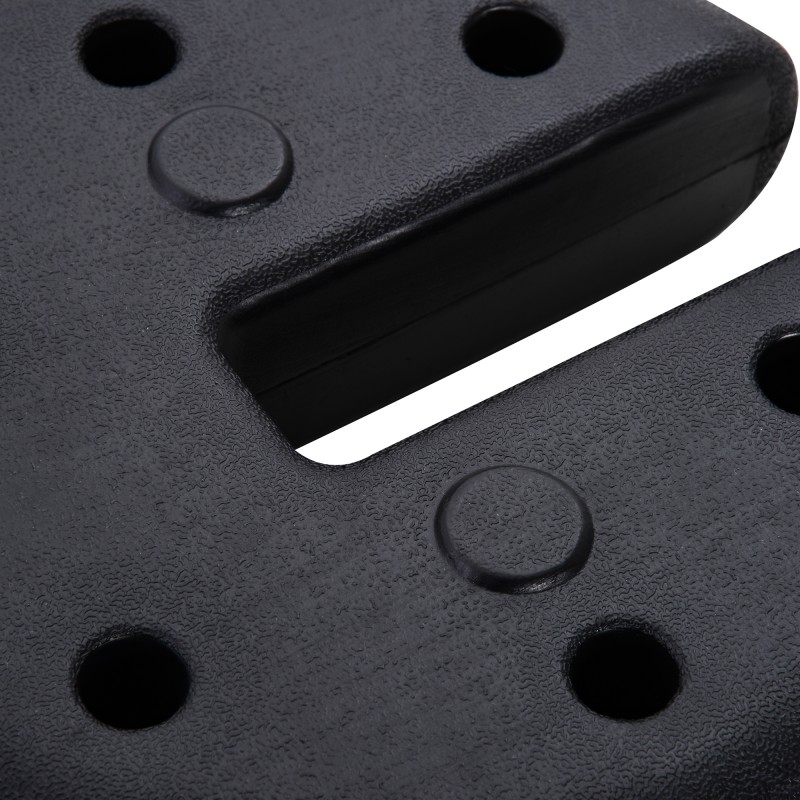 Paviljongin jalkapainot HDPE Ø25 x 6 cm 4 kpl musta, täytettävä jopa 5 kg per paino