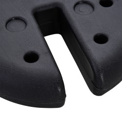 Paviljongin jalkapainot HDPE Ø25 x 6 cm 4 kpl musta, täytettävä jopa 5 kg per paino